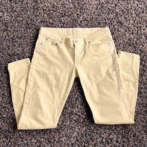 7 for all mankind yellow skinny jeans